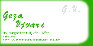 geza ujvari business card