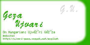 geza ujvari business card